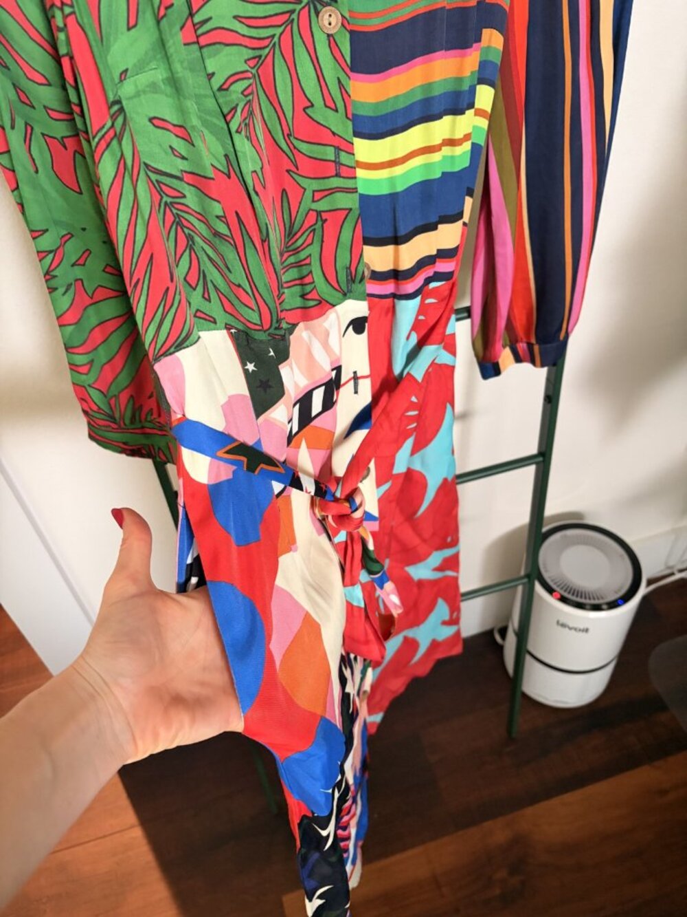 FARM for Anthropologie Mixed Print Wrap Dress S - Picture 2 of 3